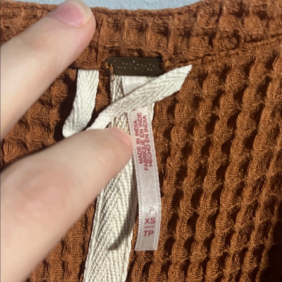 Free People Ochre Rust Waffle Cardi Tunic - Picture 3 of 4